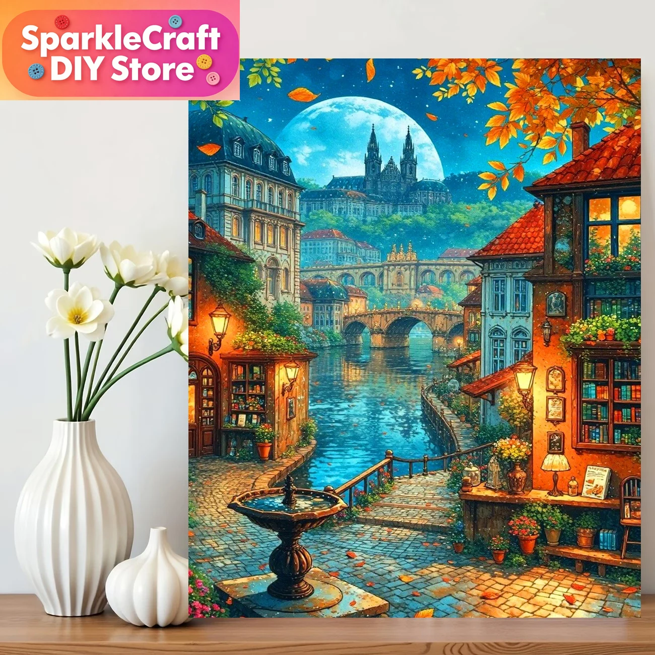 Art Craft Picture - 1pc frameless Diamond Painting City Street