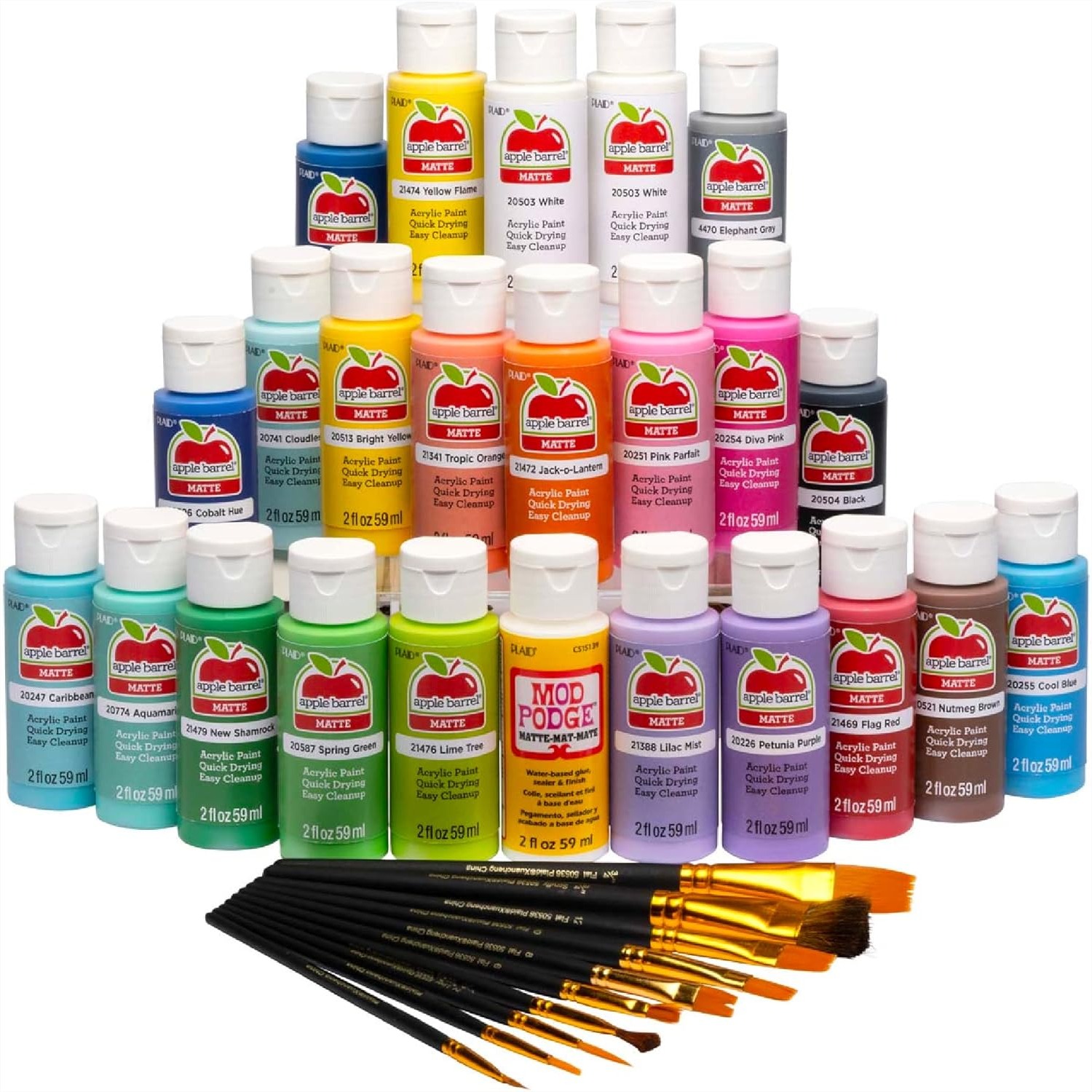 Art Craft Video - 34 Piece Acrylic Paint Set With