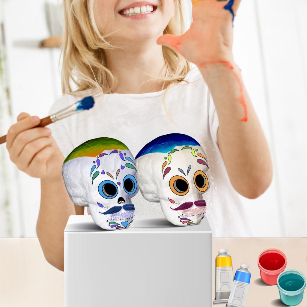 Art Craft Kindergarten - Moldable Craft Foam Skull Shape Polystyrene