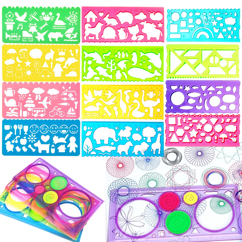 Art Craft Kindergarten - Geometry Spirograph Drawing Stencil Set Painting