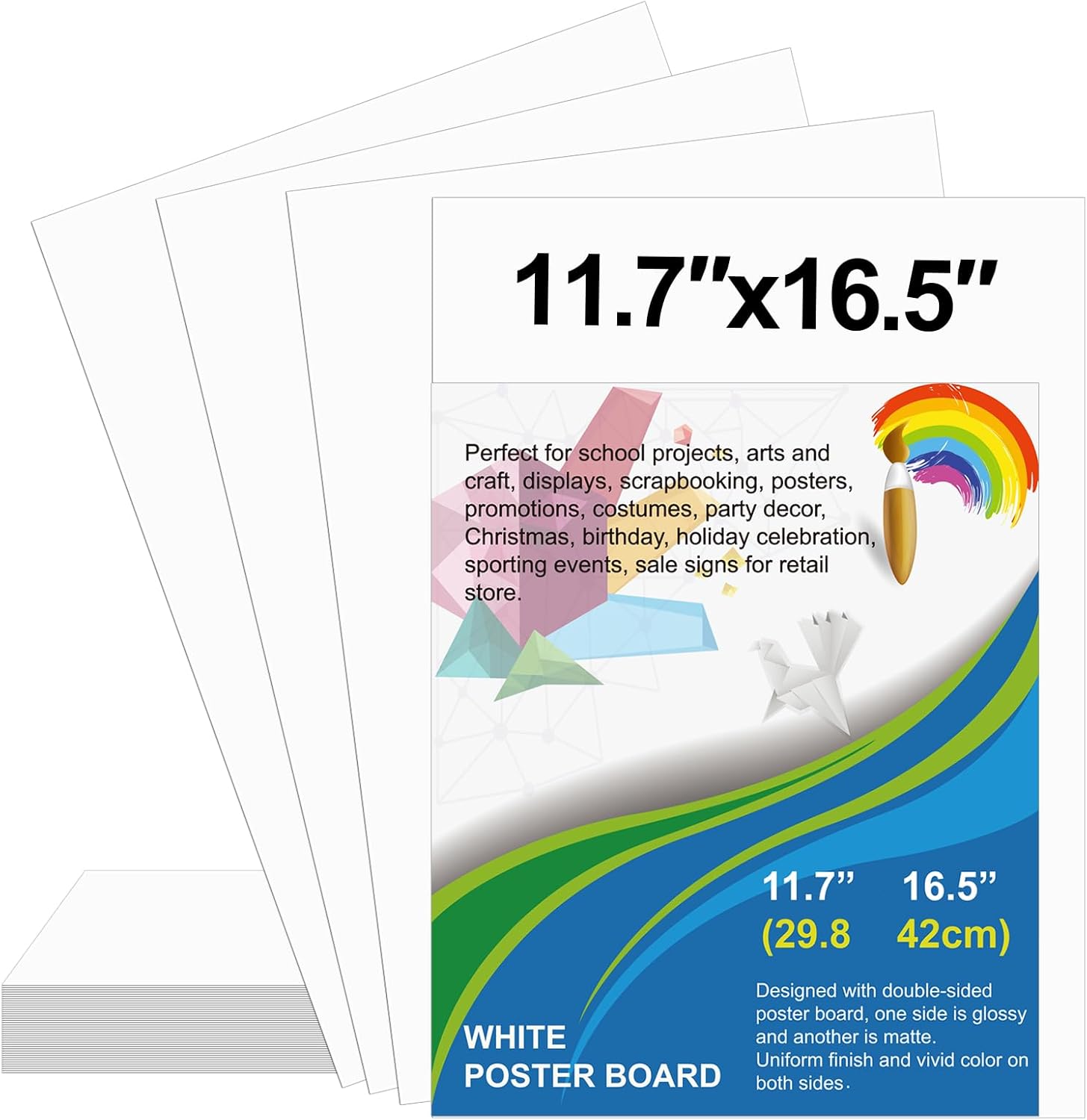 Art Craft With Paper - 25 Pack White Poster Board 11.7x16.5