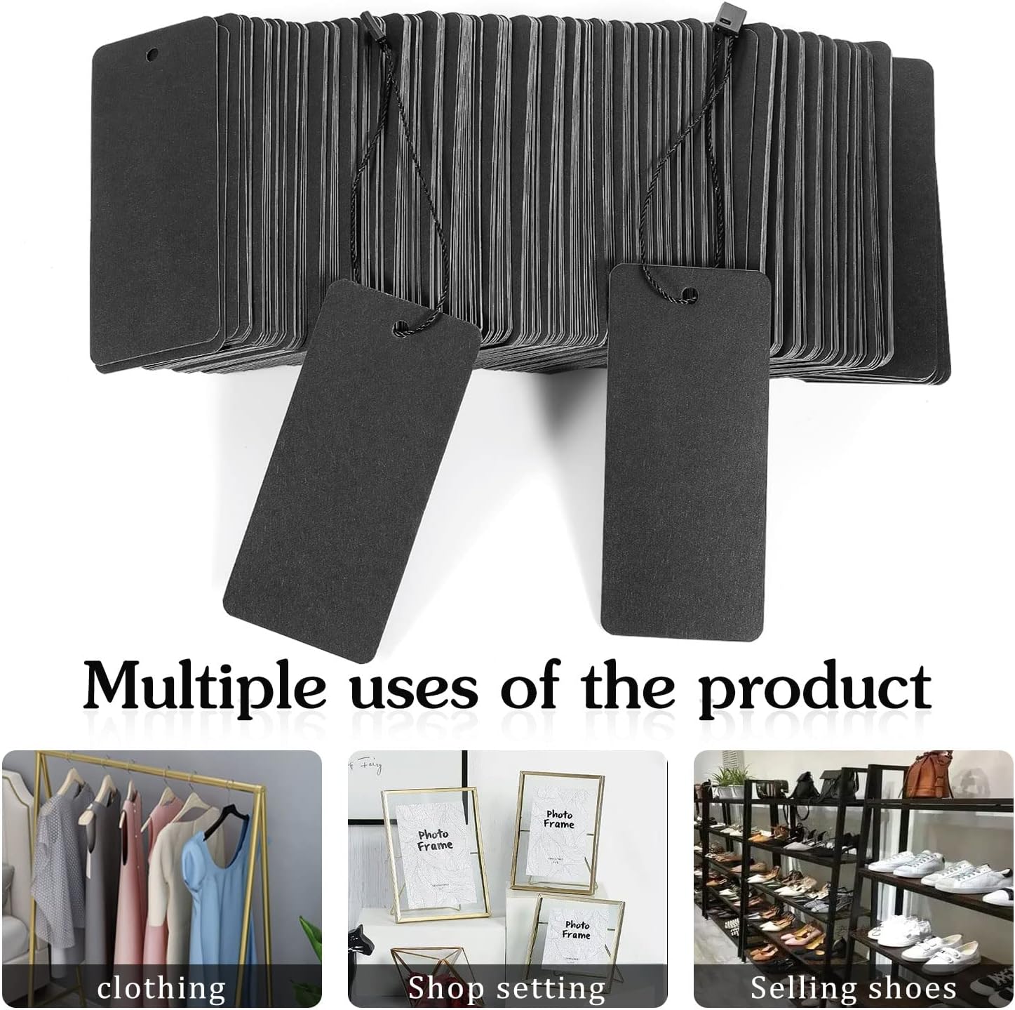200 Black Paper Clothing Tags  - Art Craft With Paper avis et prix