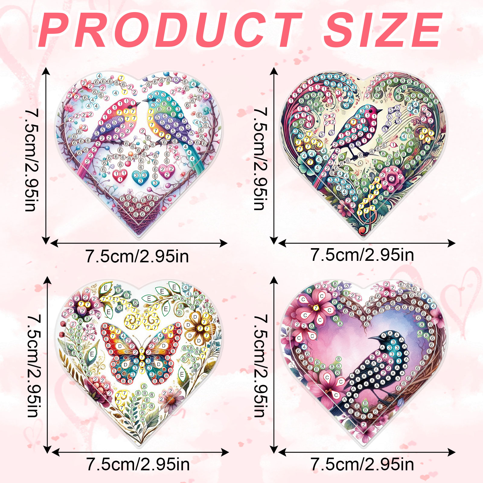 4PCS Diamond Painting Heart Sh - Craft Art Set avis et prix