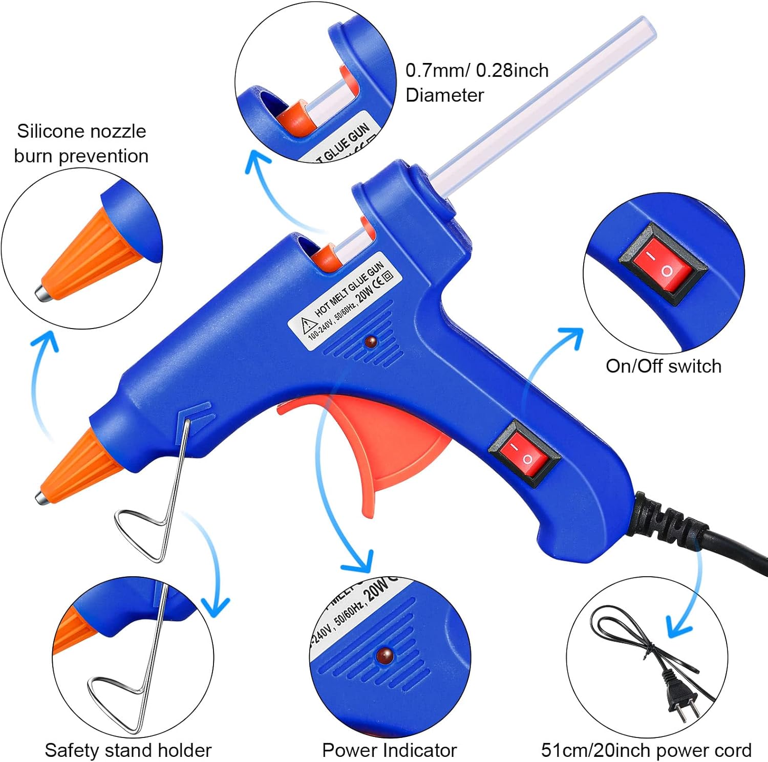 4 Pieces Mini Hot Glue Gun Wit - Art Craft Classes avis et prix