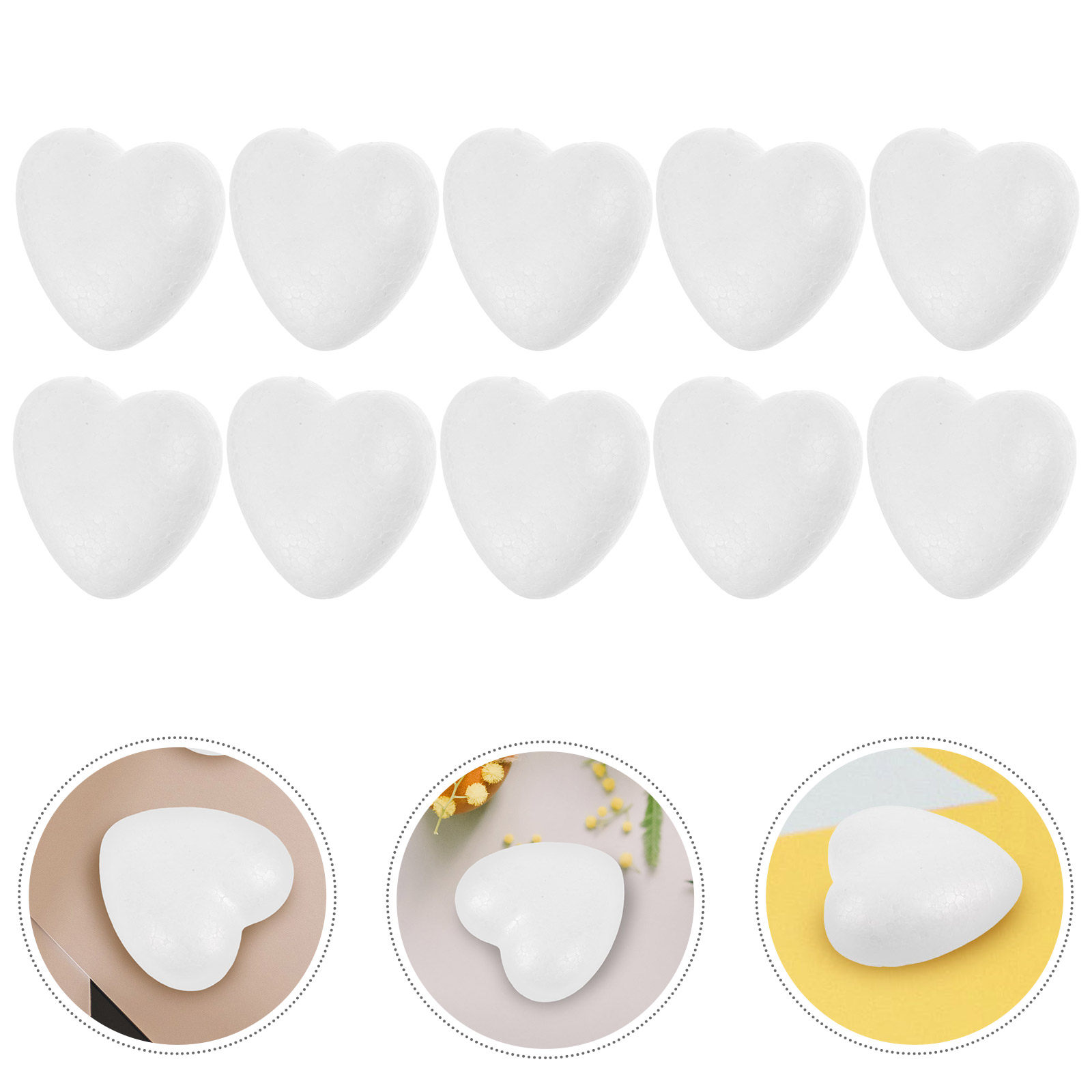 10Pcs Heart Shaped Polystyrene - Art Craft Classes avis et prix