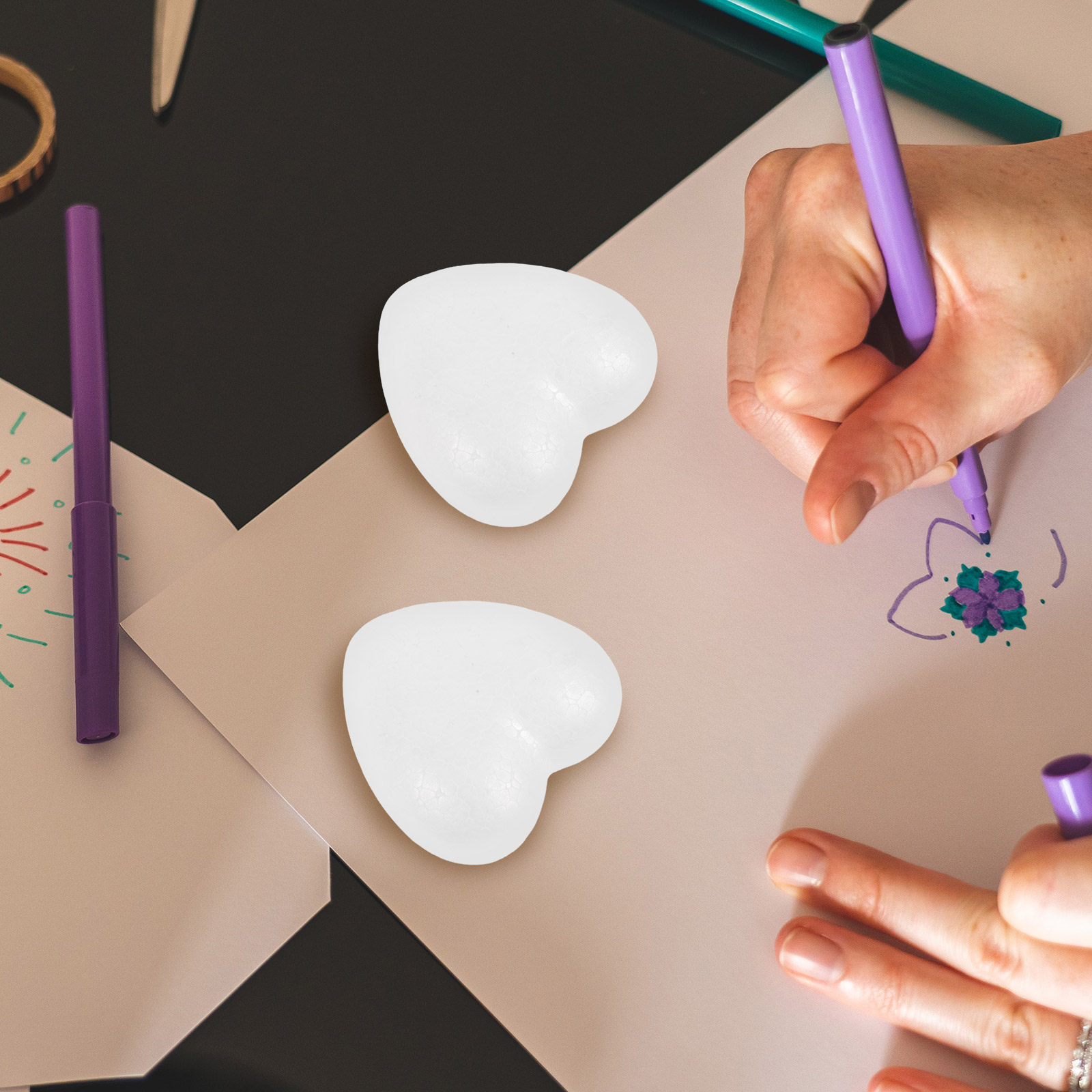 10Pcs Heart Shaped Polystyrene - Art Craft Classes avis et prix