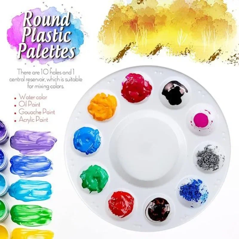 1pc White Round Plastic Paint  - Art Craft Classes avis et prix