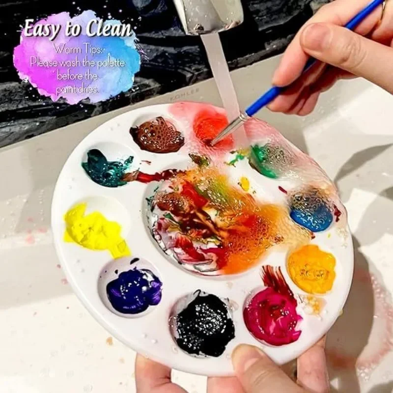 1pc White Round Plastic Paint  - Art Craft Classes avis et prix