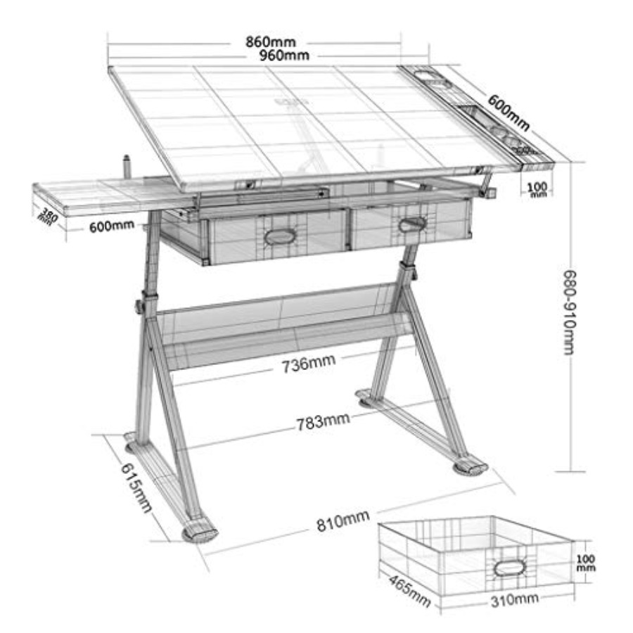 Drafting Table with Storage He - Art & Craft Paper Origami avis et prix