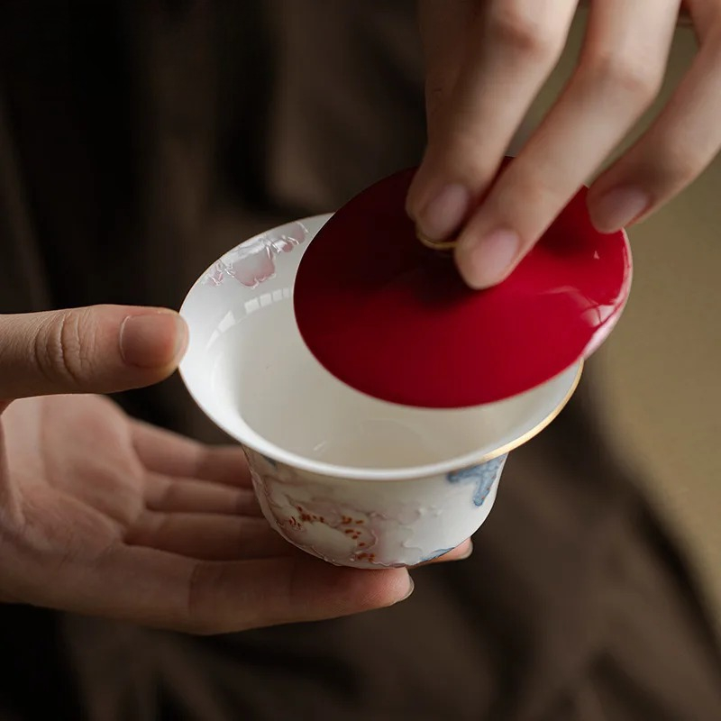 100ml Hand Drawn Peony Gaiwan  - Art And Craft Exclusives avis et prix