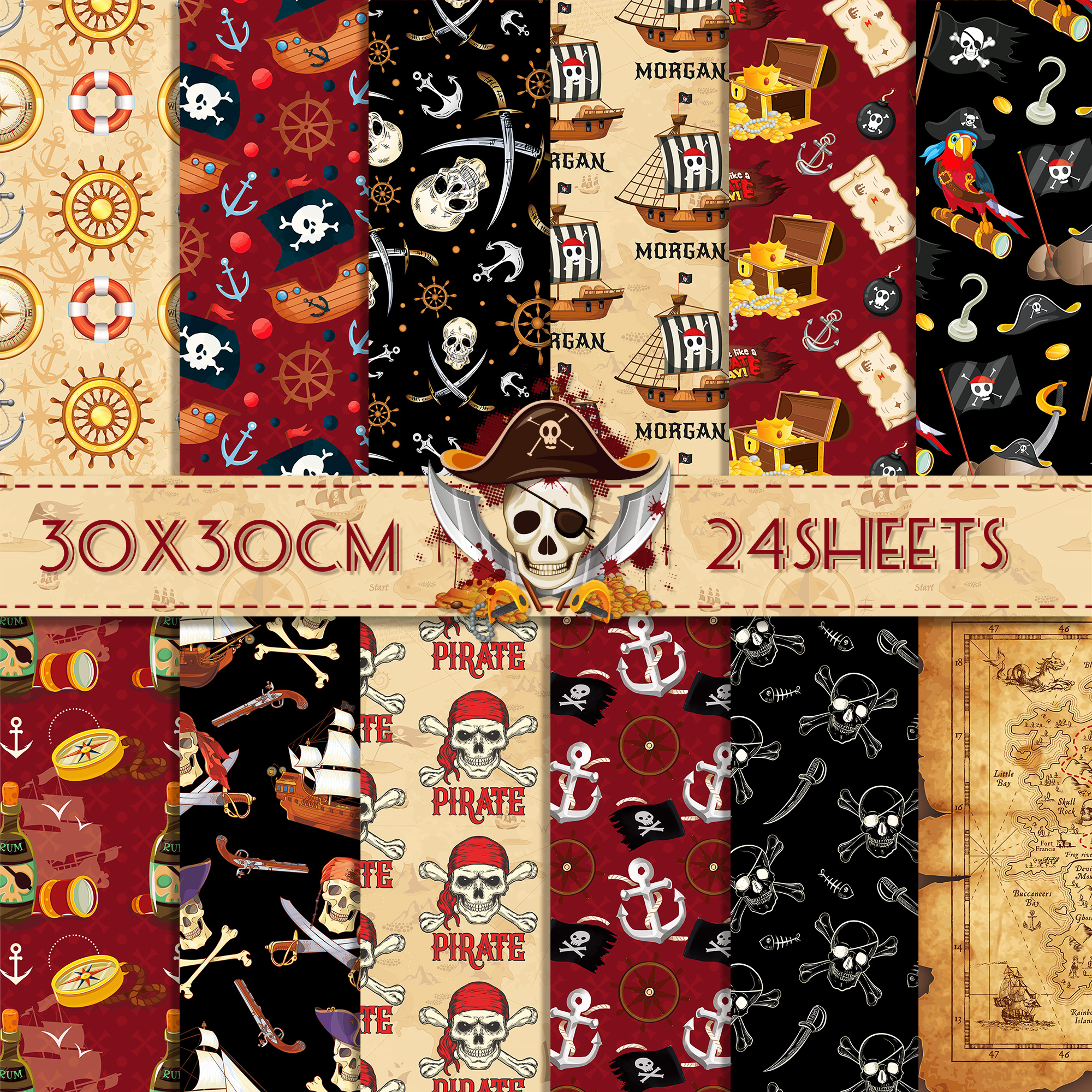 24pcs European Pirate Theme DI - Art Craft With Paper avis et prix