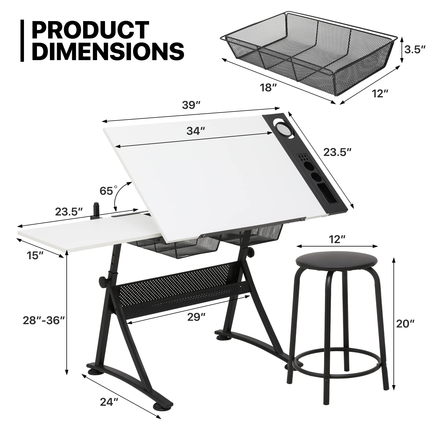 Adjustable Drafting Desk with  - Art & Craft Paper Origami avis et prix
