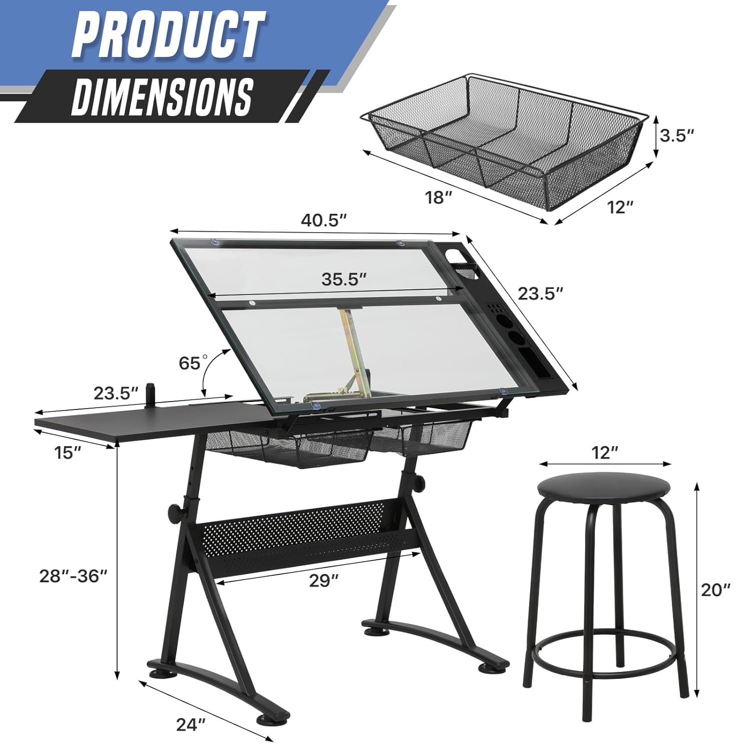 Drafting Table with Height Adj - Art & Craft Paper Origami avis et prix
