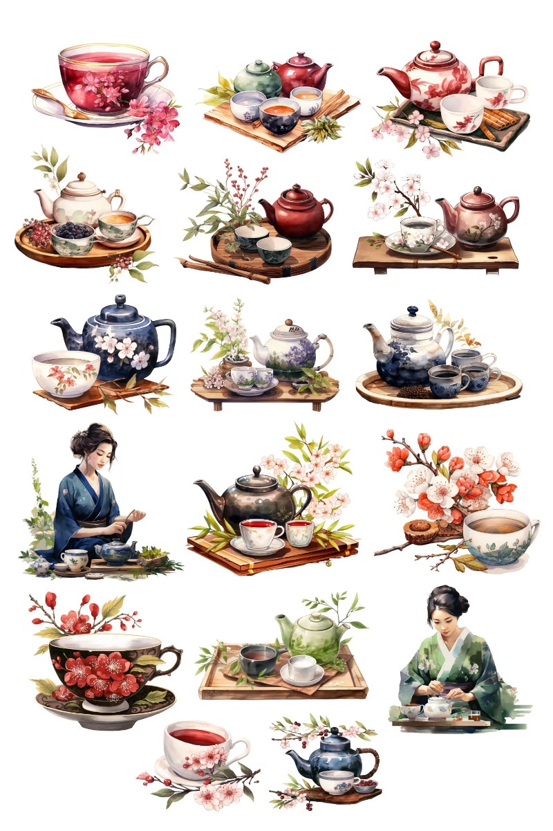 Cute Watercolor Tea Ceremony,  - Art Craft 6 Year Old avis et prix