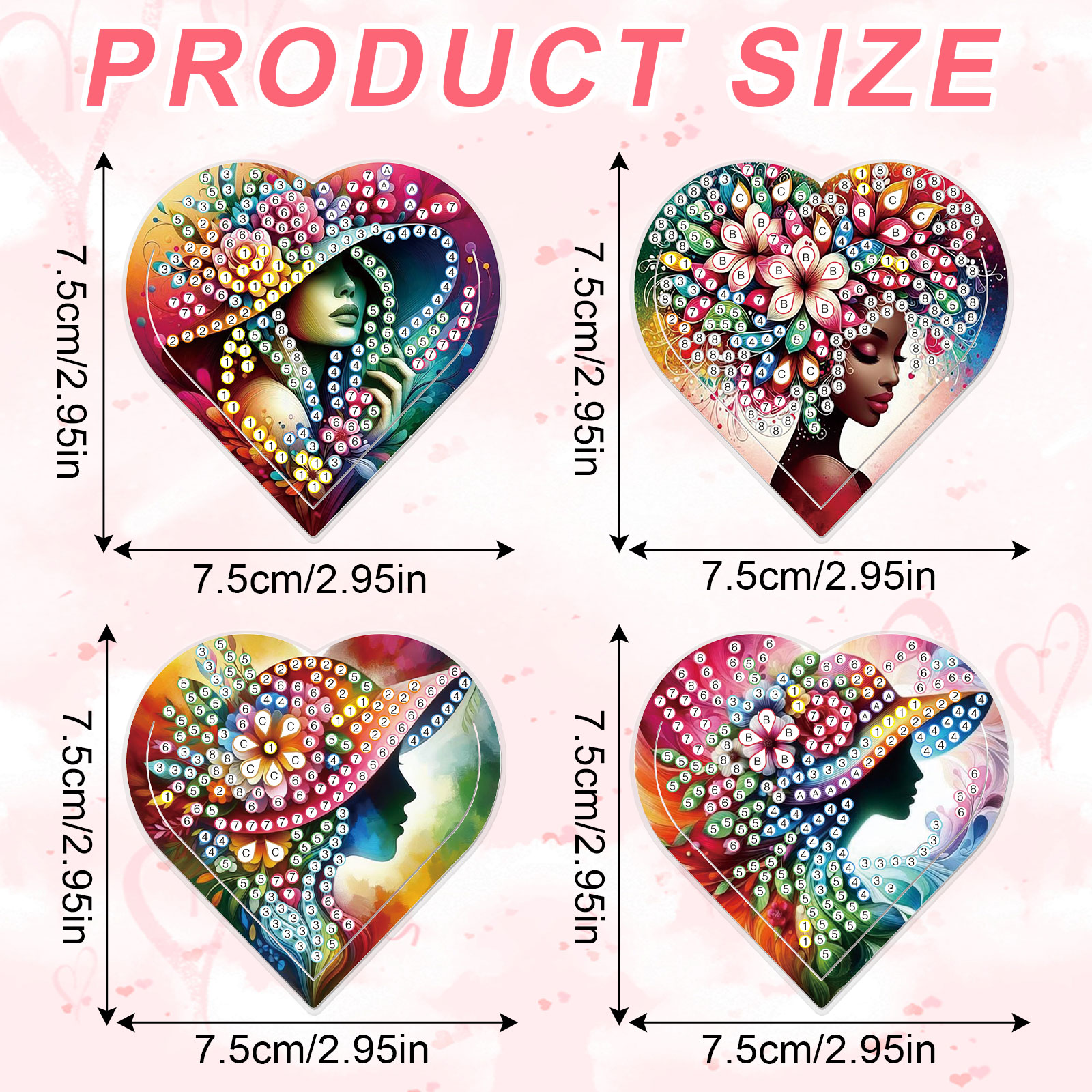 4PCS Diamond Painting Heart Sh - Craft Art Set avis et prix
