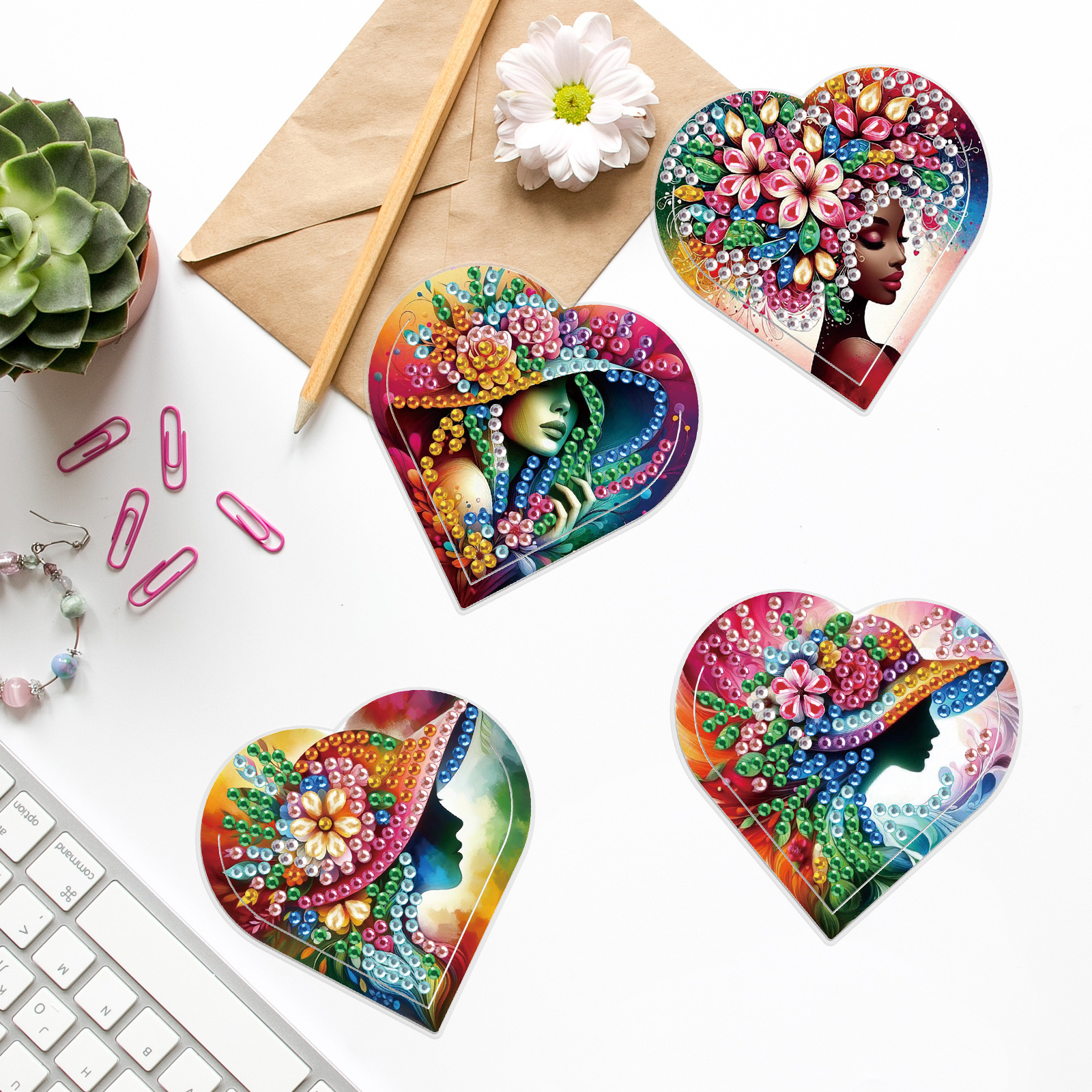 4PCS Diamond Painting Heart Sh - Craft Art Set avis et prix
