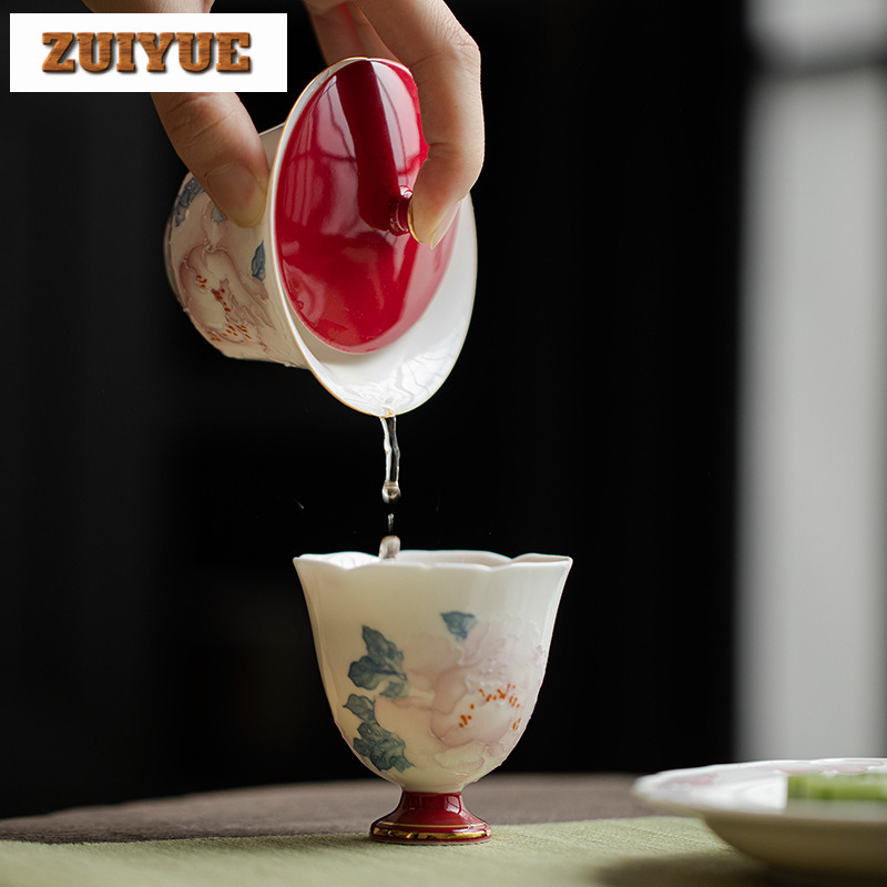 100ml Hand Drawn Peony Gaiwan  - Art And Craft Exclusives avis et prix