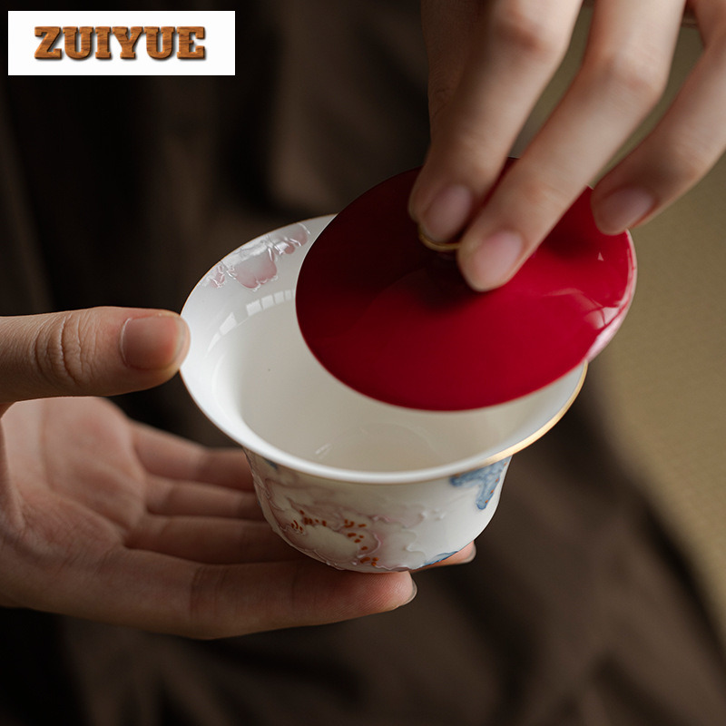 100ml Hand Drawn Peony Gaiwan  - Art And Craft Exclusives avis et prix